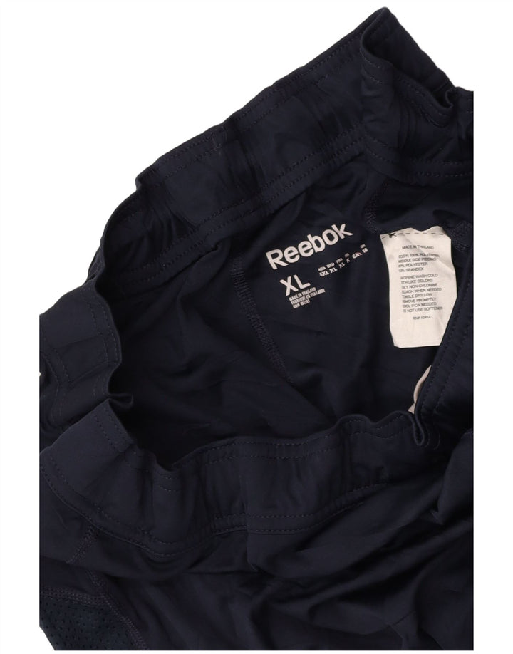 REEBOK Pantalones cortos deportivos para mujer UK 46 Grande Azul marino Colorblock Poliéster