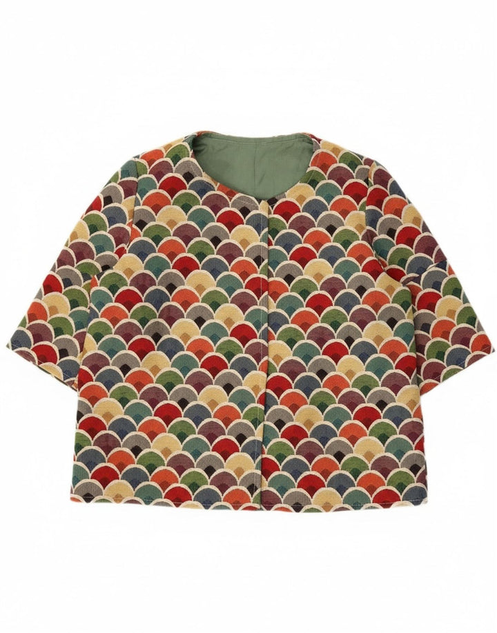 Vintage mujer 3/4 manga Blazer chaqueta Reino Unido 12 medio multicolor