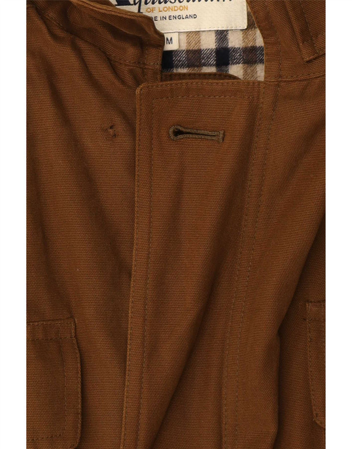Aquascutum Chaqueta utilitaria para hombre UK 38 Algodón marrón medio