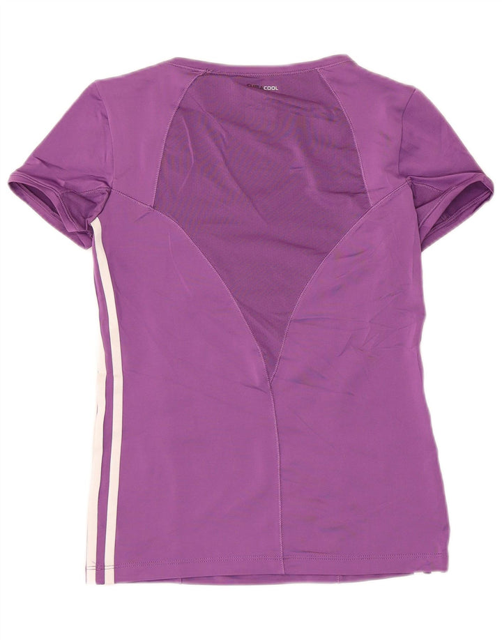 Adidas Mujer Climacool Camiseta Top UK 10 Pequeño Púrpura Poliéster