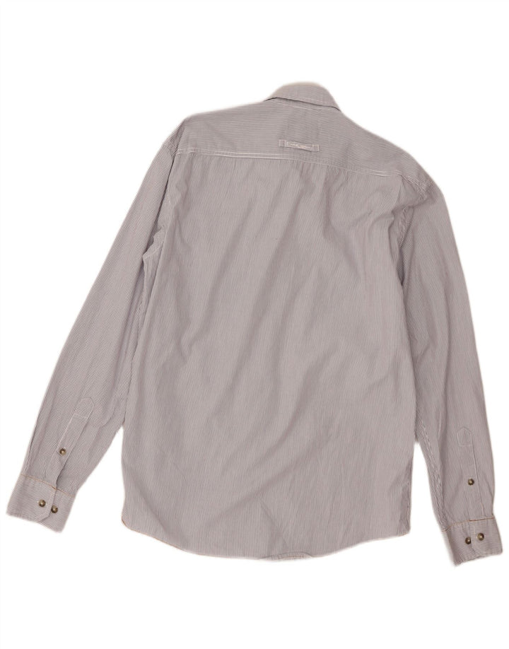Camisa Camel Active de corte regular para hombre de algodón a rayas blancas medianas