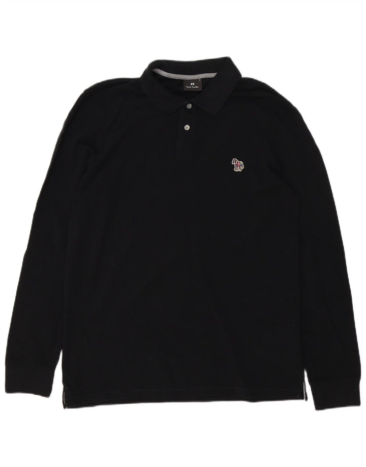 Paul Smith Polo de manga larga para hombre, color negro mediano