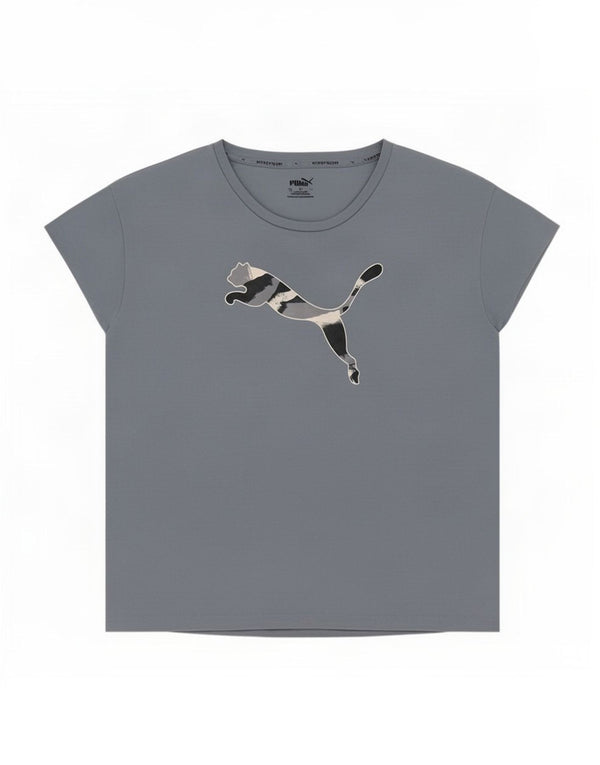 Puma Camiseta gráfica para mujer Top UK 10 Small Blue Poliéster