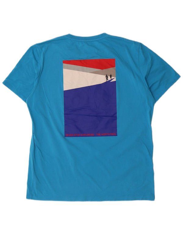 The North Face Camiseta gráfica para hombre Top grande de algodón azul