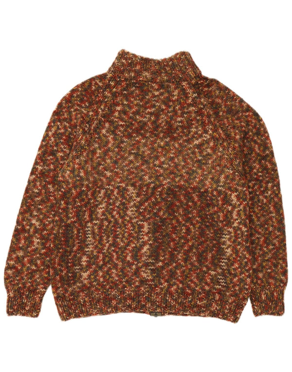 Vintage hombres Cardigan suéter medio multicolor moteado