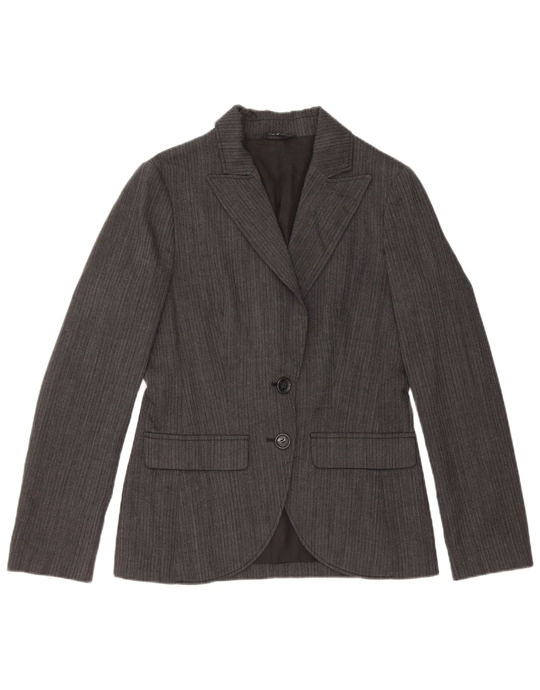 Vintage mujer 2 botones Blazer chaqueta IT 42 lana gris medio