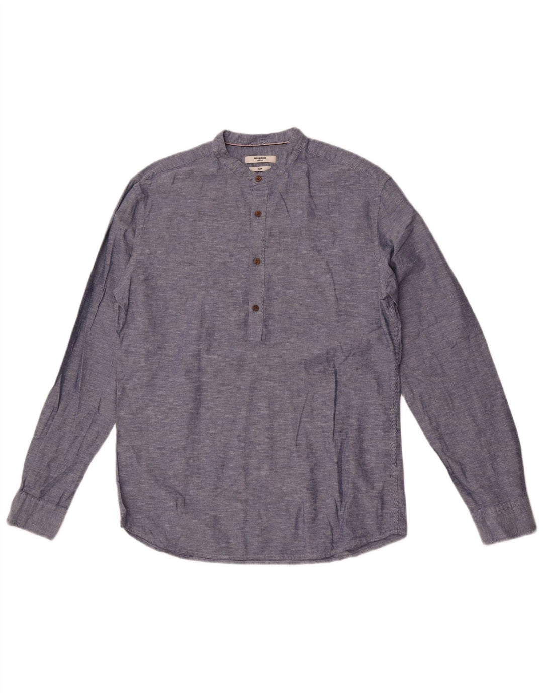 Jack & Jones Hombre Slim Fit Camisa tipo jersey de algodón moteado en azul medio