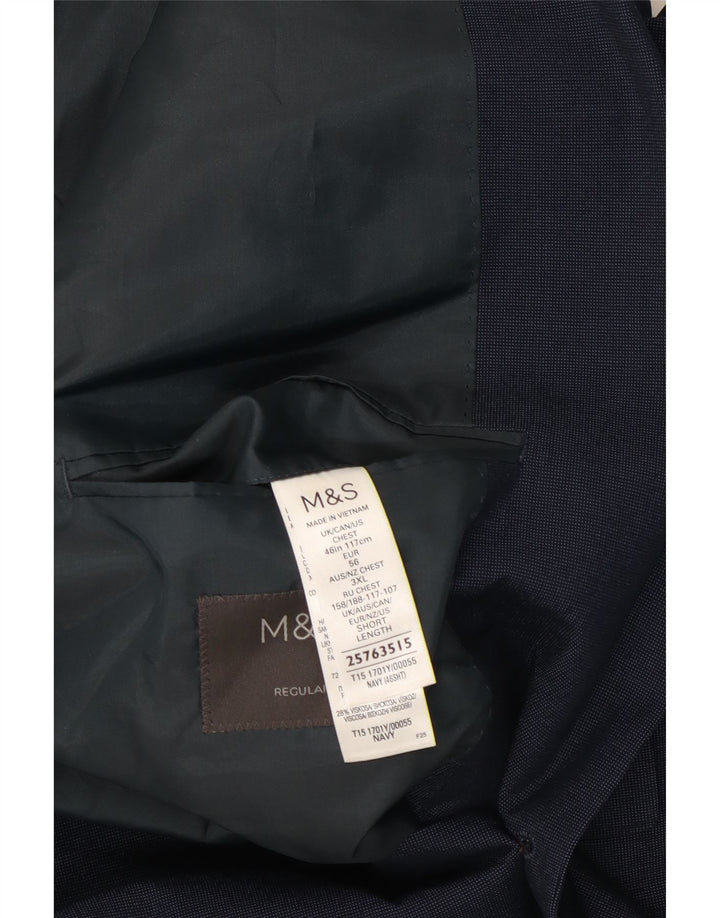 Marks & Spencer Chaqueta tipo blazer de 2 botones para hombre UK 46 XL Poliéster azul marino