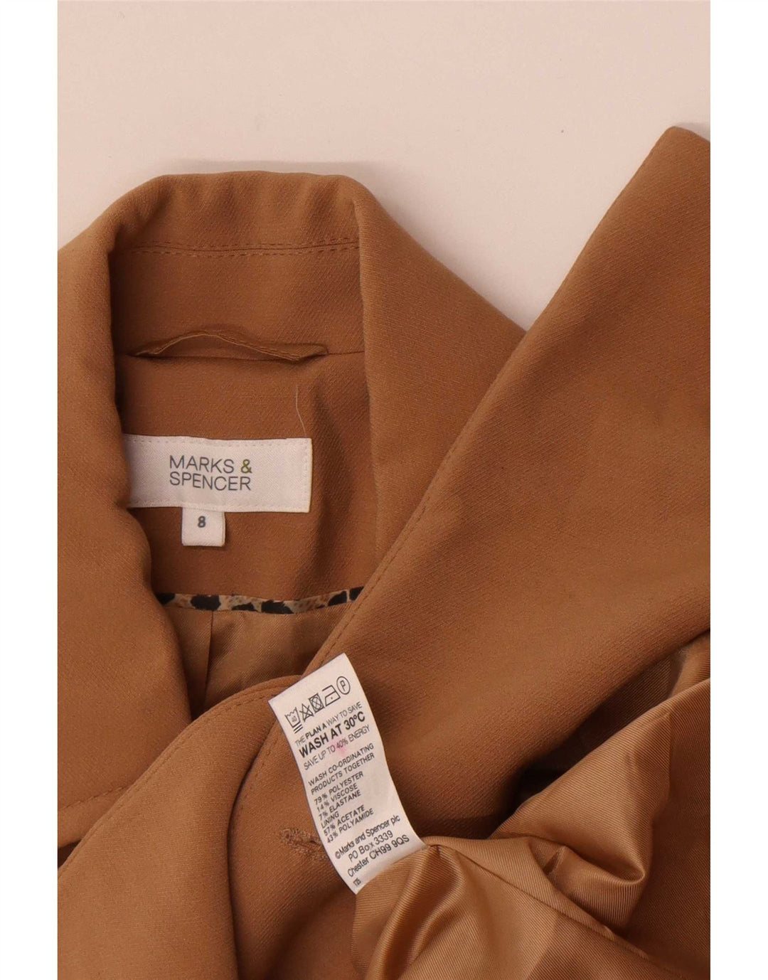 Marks & Spencer Chaqueta tipo blazer con doble botonadura para mujer UK 8 Small Beige