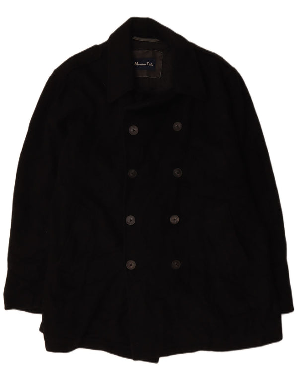 Massimo Dutti Chaquetón Hombre UK 44 2XL Lana Negra