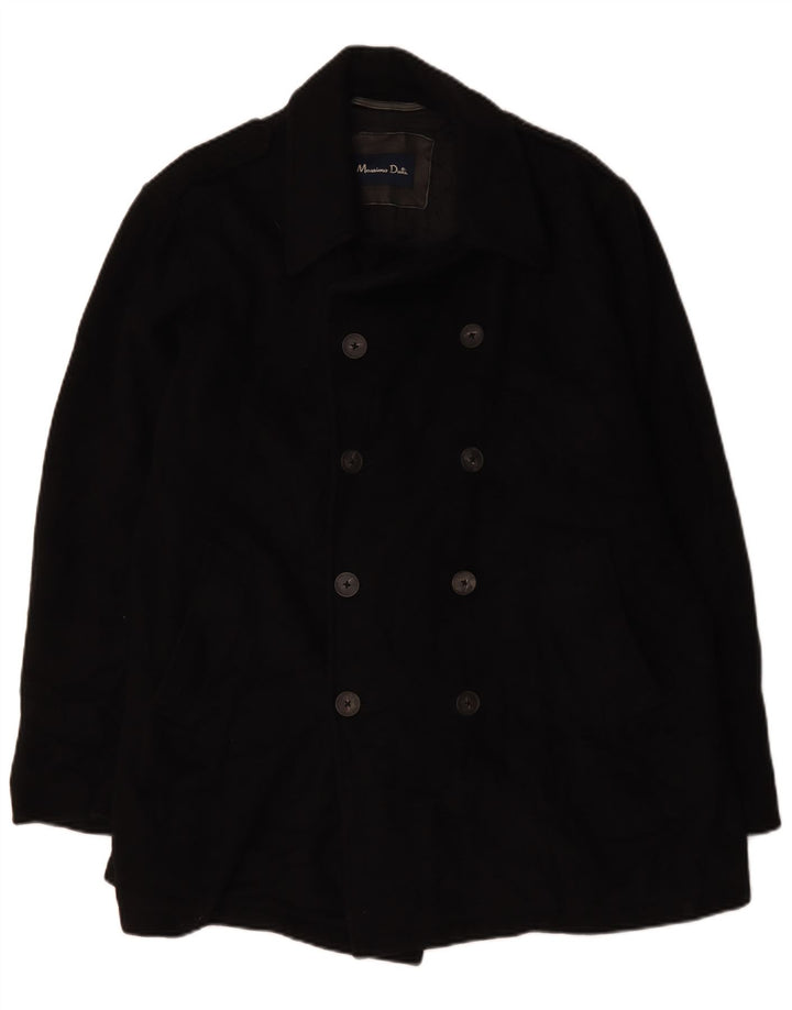 Massimo Dutti Chaquetón Hombre UK 44 2XL Lana Negra