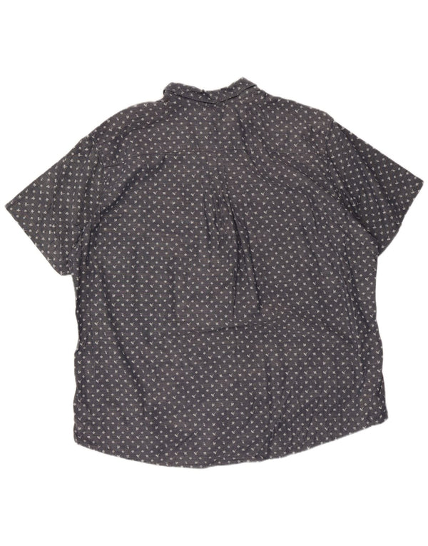 Eddie Bauer Camisa de manga corta para hombre 2XL Algodón con lunares azules