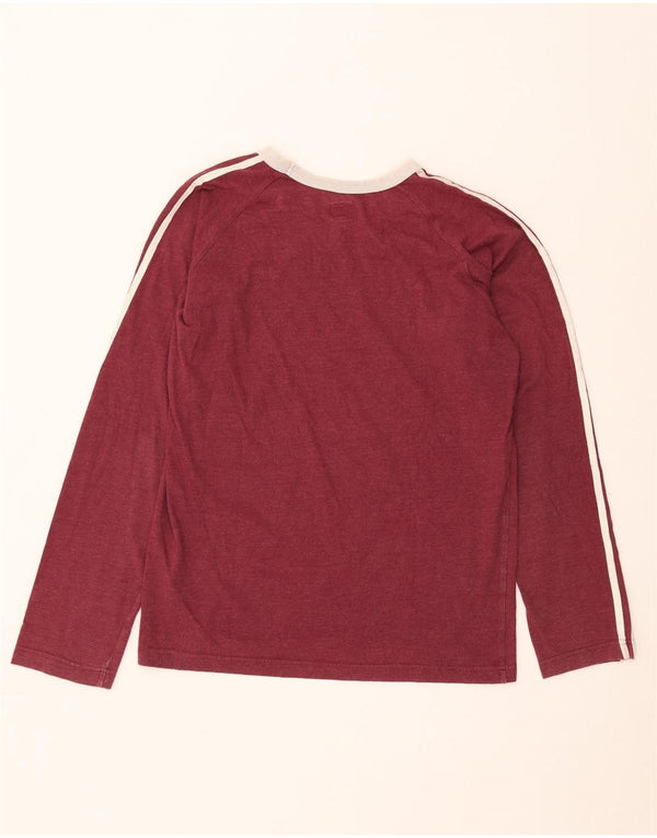 Adidas Hombre Top Manga Larga Algodón Burdeos Medio