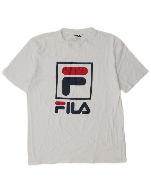Fila Camiseta gráfica para hombre Top Medium White Cotton
