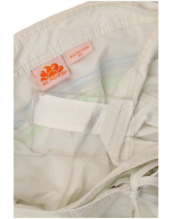 Sundek Bañador para hombre, talla grande, nailon blanco