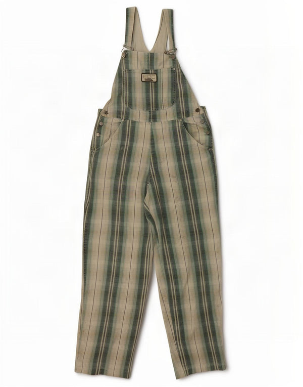 S.Oliver Pantalón Peto Mujer Mediano W32 L29 Algodón A Cuadros Verde