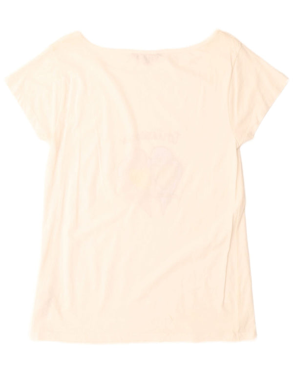 French Connection Camiseta gráfica para mujer Top UK 10 Small White Cotton