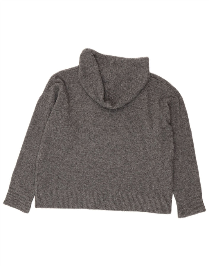 Zara Mujer Jersey De Gran Tamaño Con Capucha Suéter UK 10 Pequeño Poliéster Gris