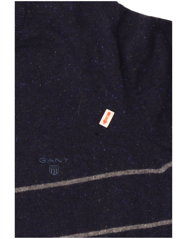 Gant Jersey De Cuello Redondo De Lana A Rayas Azul Marino Medio para Hombre