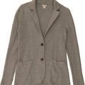 J. CREW Womens Knit 2 Button Blazer Jacket UK 2 2XS Grey Cotton Vintage J. Crew and Second-Hand J. Crew from Messina Hembry 
