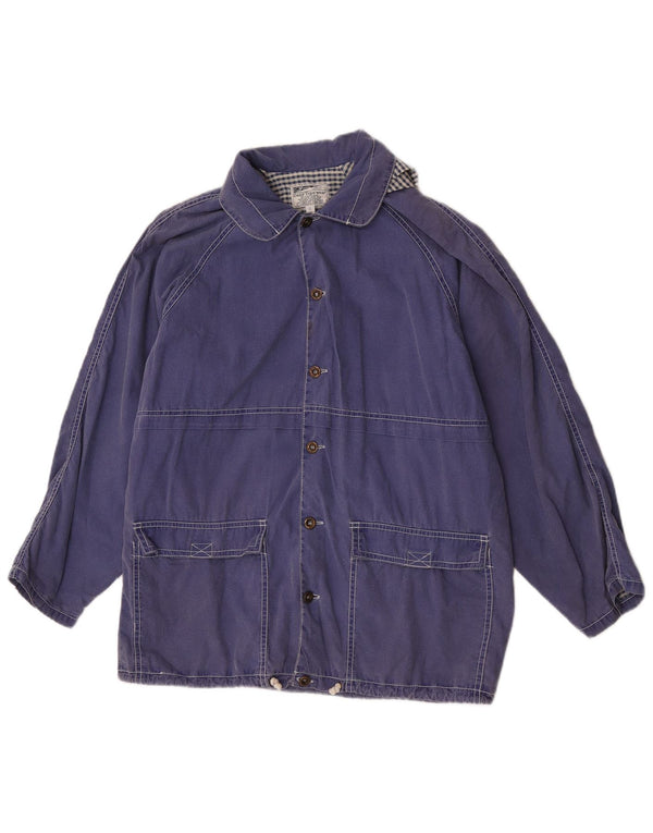 Vintage niñas con capucha chaqueta cortavientos 11-12 años algodón púrpura