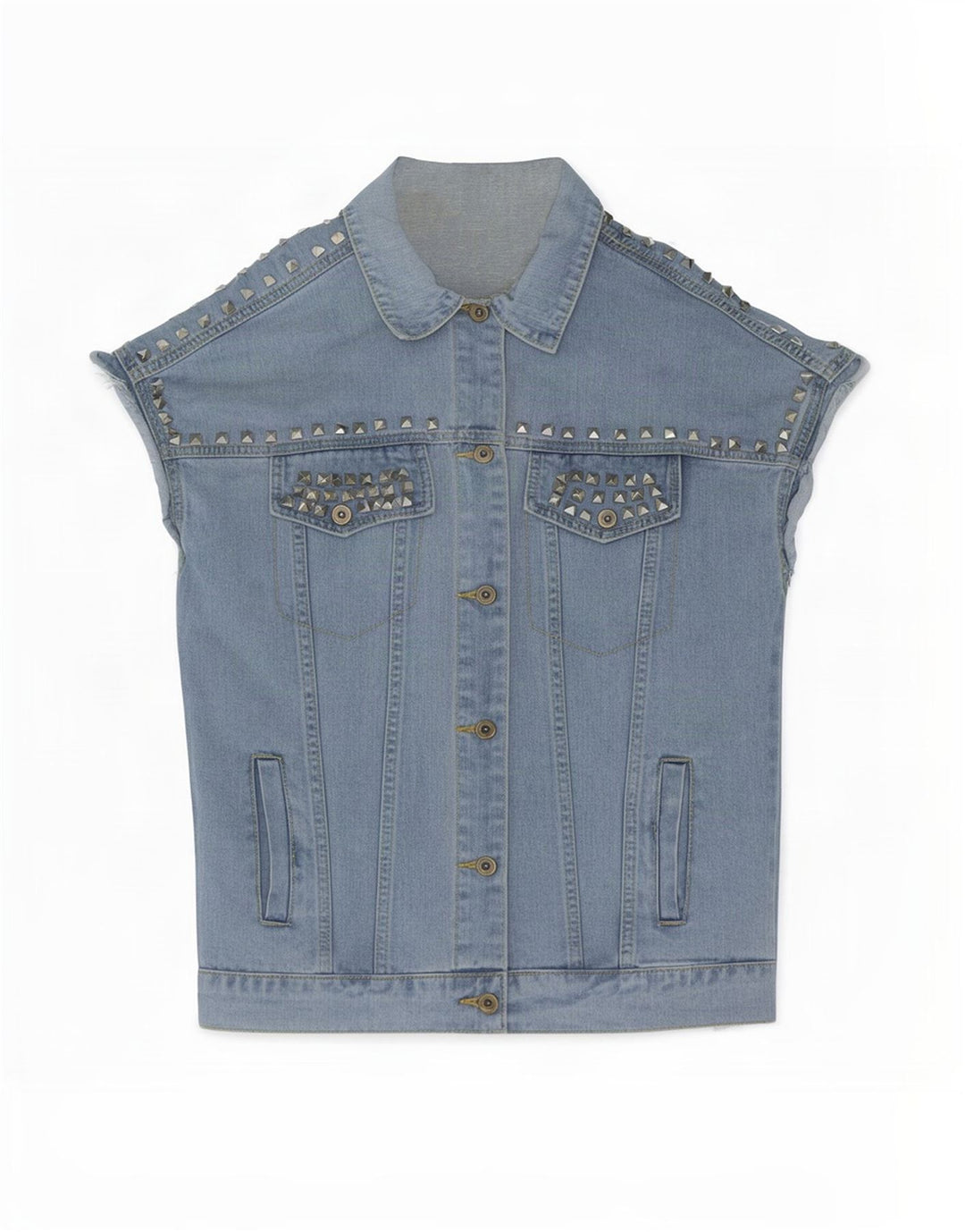 Vintage mujer manga corta chaqueta de mezclilla Reino Unido 16 azul grande