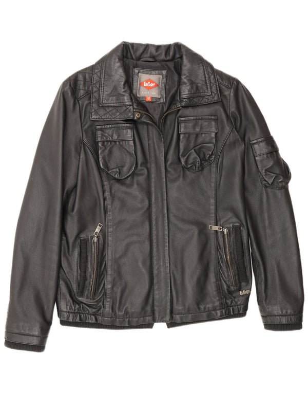 Lee Cooper - Chaqueta de piel para mujer, talla 40, talla M, color negro