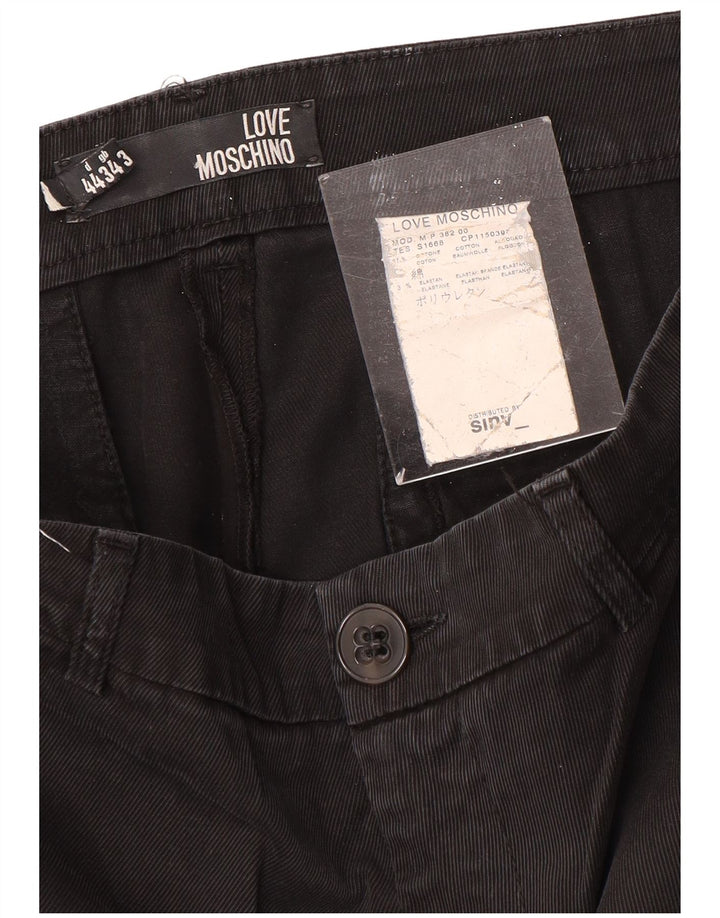 MOSCHINO Pantalón chino recto W34 L29 Negro Algodón