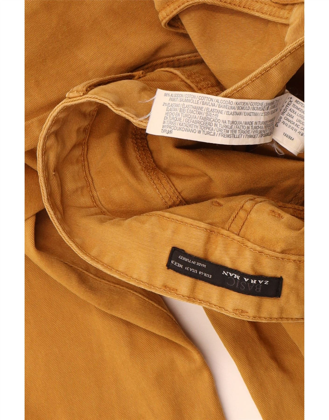 Zara Mens Slim Jeans EU 40 Medium W31 L32 Algodón Beige