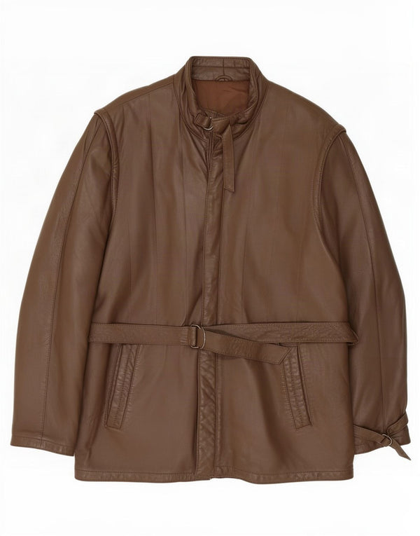 Vintage hombres chaqueta de cuero Reino Unido 40 marrón grande