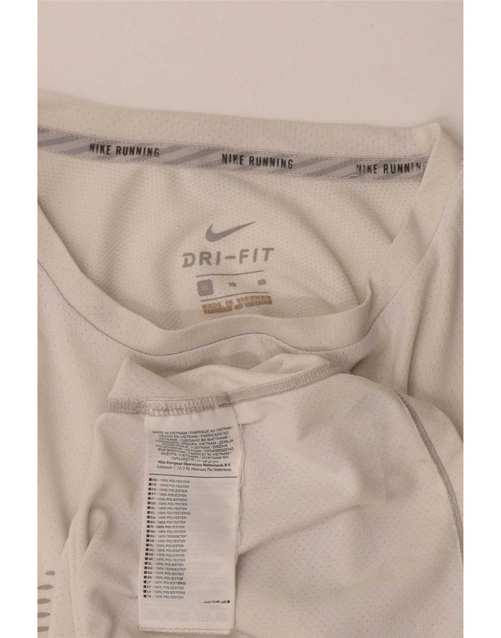 Nike Camiseta Dri Fit Graphic para hombre Top XL Poliéster blanco