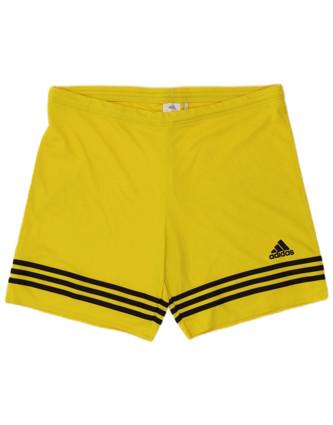 Adidas Pantalones cortos deportivos para hombre poliéster de rayas amarillas grandes