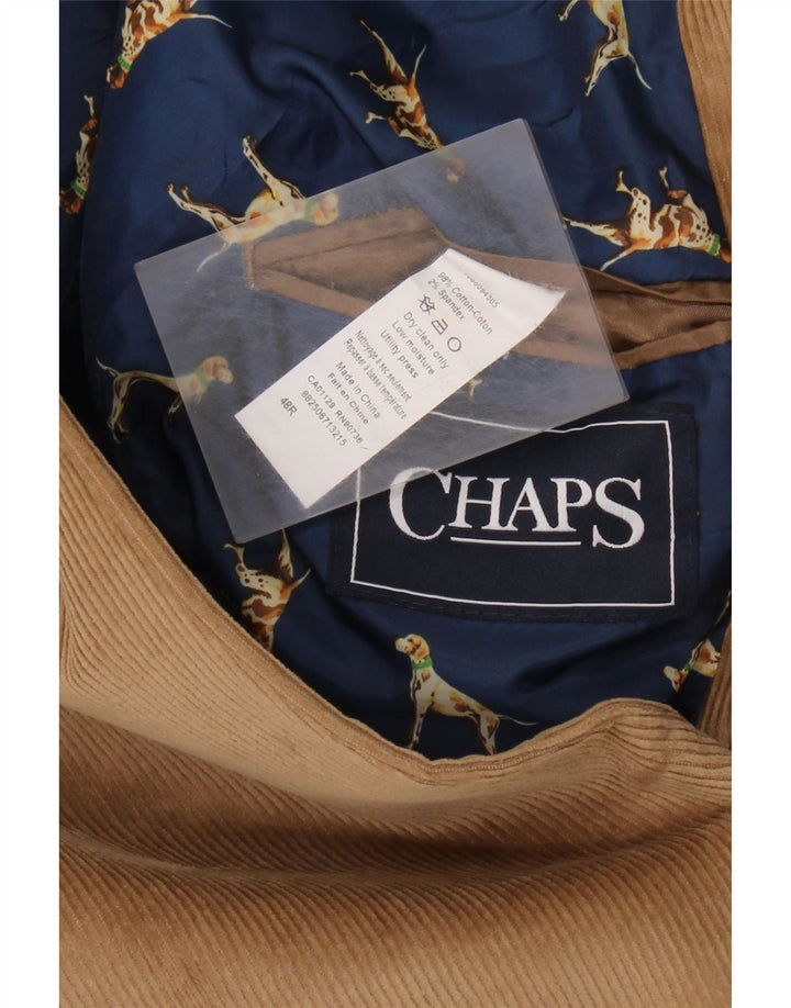CHAPS Chaqueta tipo blazer de pana con 2 botones para hombre UK 48 4XL Algodón marrón