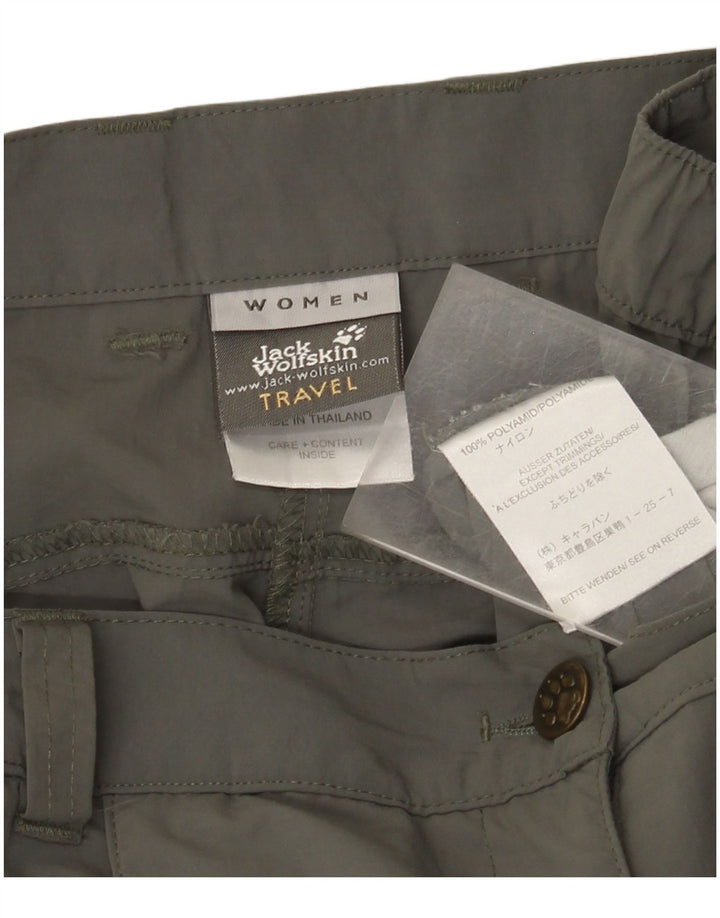 Jack Wolfskin Pantalones Cortos Cargo Mujer W32 L23 Poliamida Caqui