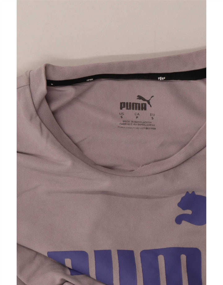 Puma Mujer Crop Graphic Camiseta Top UK 10 Small Gris