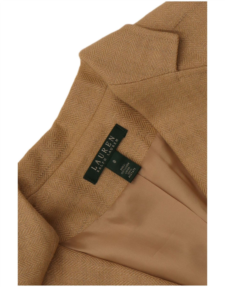 Ralph Lauren Chaqueta Blazer de 2 Botones para Mujer US 8 Medium Beige Herringbone