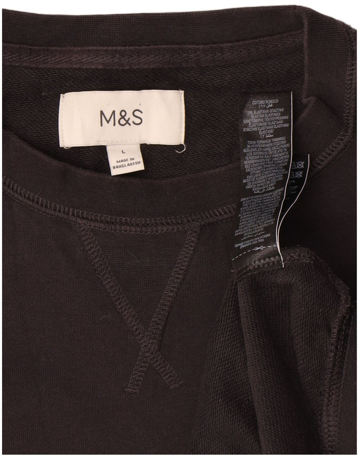 Marks & Spencer - Sudadera para hombre, talla grande, color negro, algodón