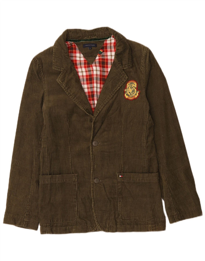 Tommy Hilfiger Chaqueta tipo blazer de pana con 2 botones para niños 15-16 años Caqui
