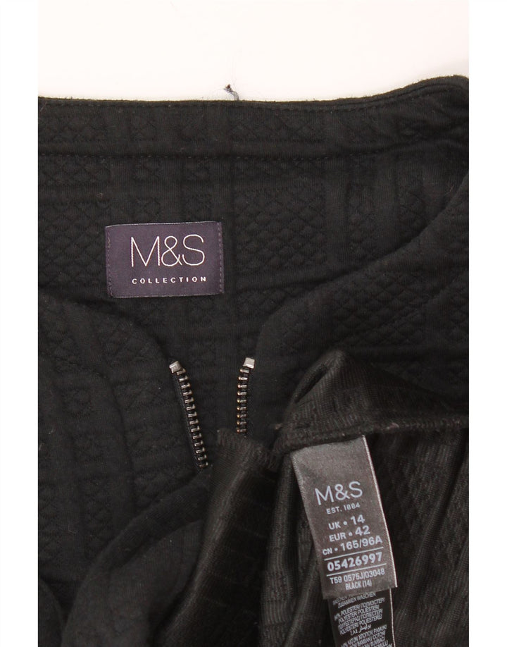 MARKS & SPENCER Chaqueta corta para mujer UK 44 Mediana Poliéster negro
