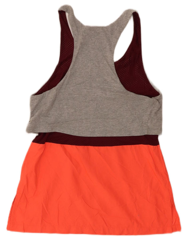 Nike Mujer Track & Field Graphic Vest Top UK 10 Small Gris Colorblock
