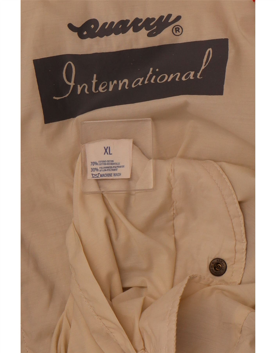 QUARRY Chaqueta reversible gráfica para hombre UK 42 XL Algodón blanco roto