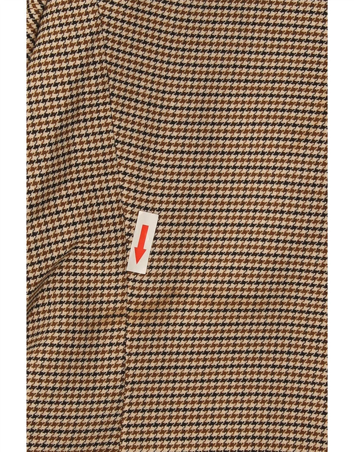 Zara Chaqueta Blazer De 1 Botón Para Mujer EU 38 Small Marrón Pata De Gallo