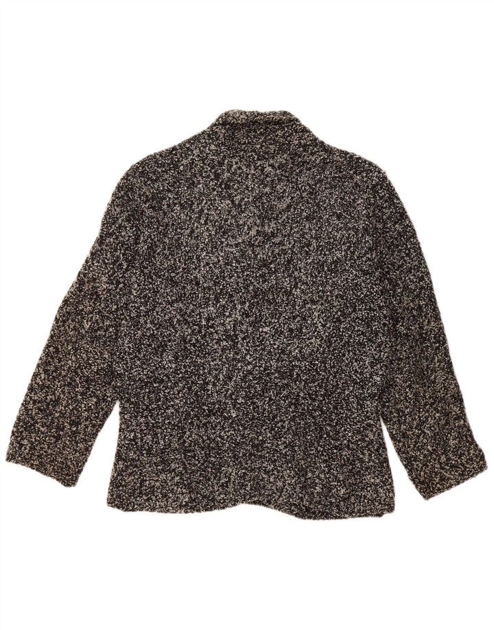 MARKS & SPENCER Suéter tipo cárdigan para mujer Reino Unido 12 Acrílico moteado negro mediano