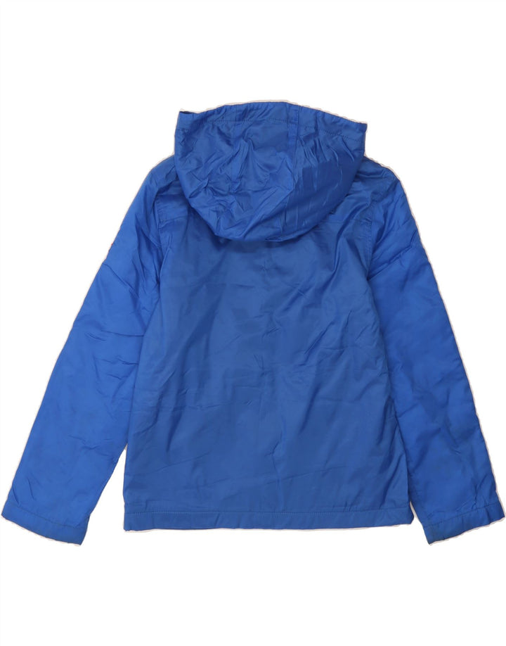 BENETTON Boys Hooded Windbreaker Jacket 10-11 Years XL Blue Polyamide Vintage Benetton and Second-Hand Benetton from Messina Hembry 