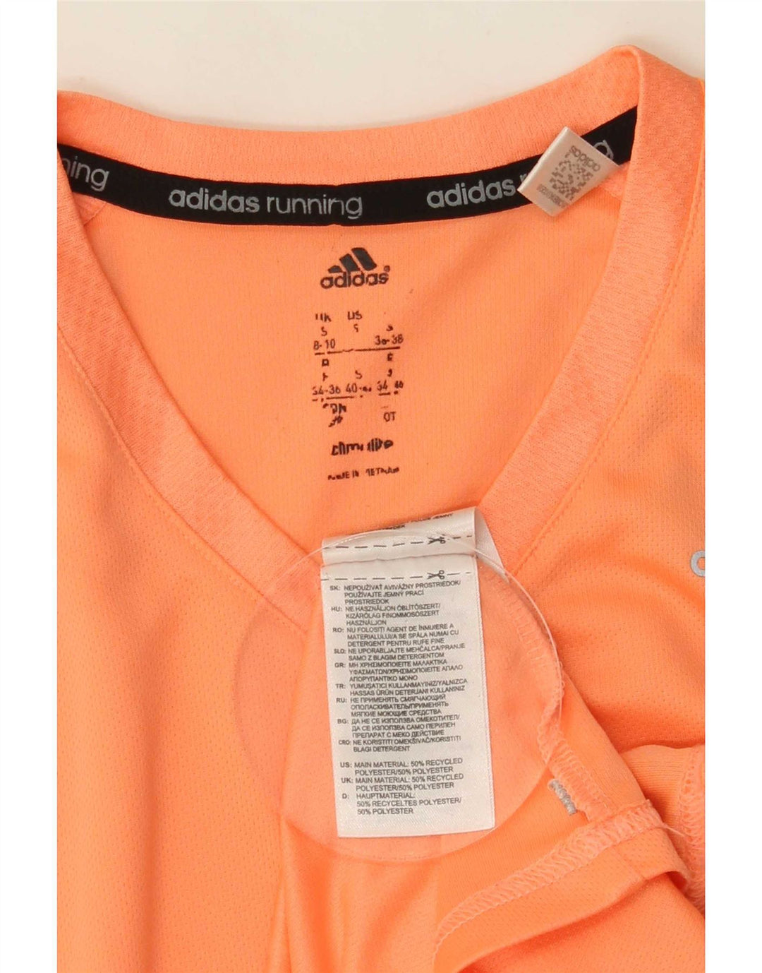 Adidas Mujer Climalite Camiseta Top UK 8/10 Pequeño Naranja Poliéster