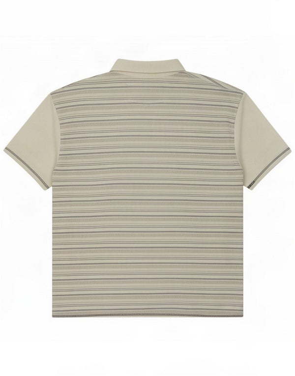 Polo vintage para hombre XL Blanco a rayas