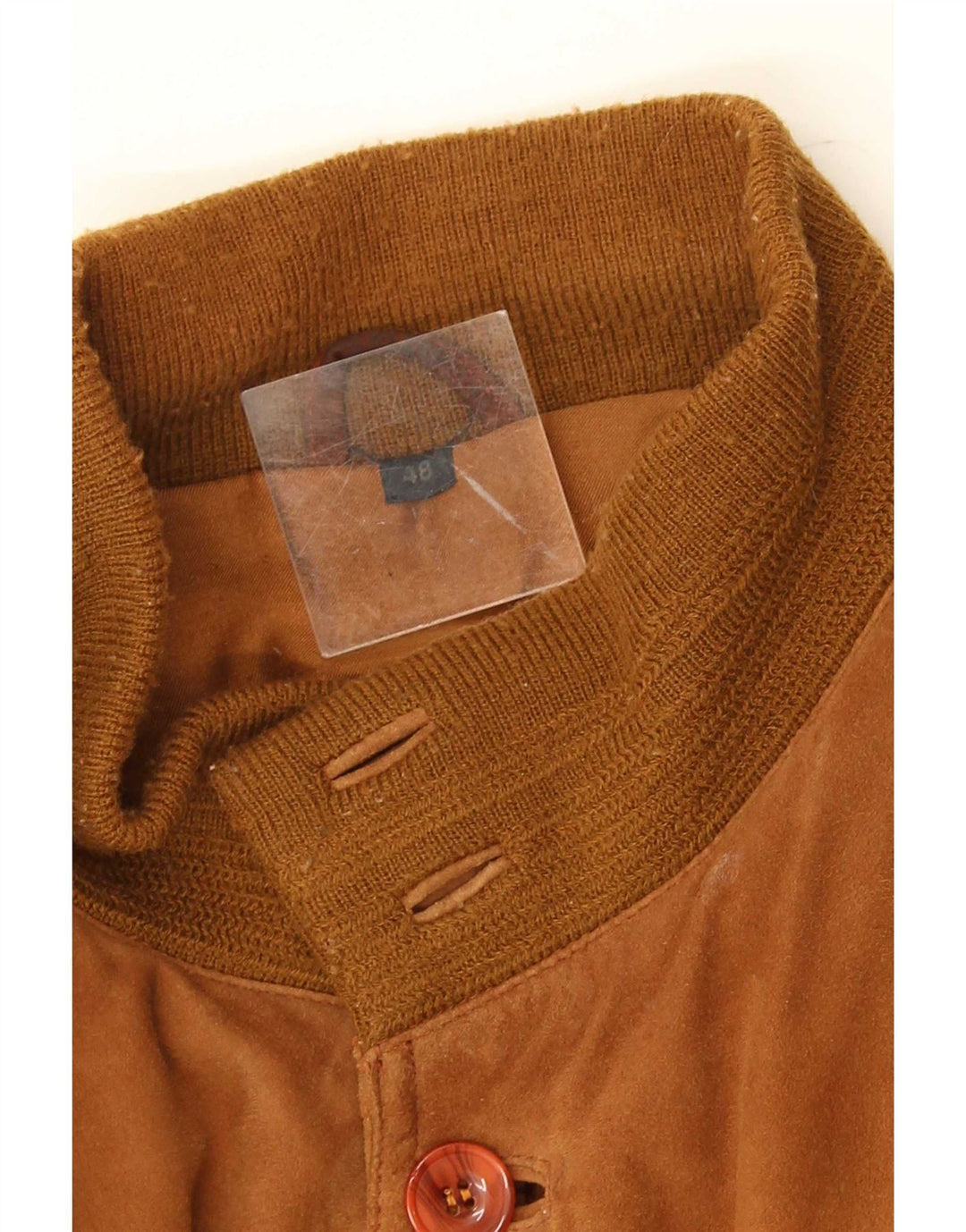 Vintage hombres ante bomber chaqueta IT 48 marrón medio