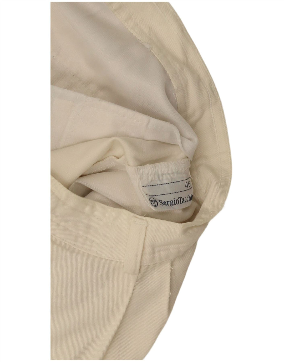 Sergio Tacchini Pantalones cortos chinos para hombre IT 46 Small W28 Blanco