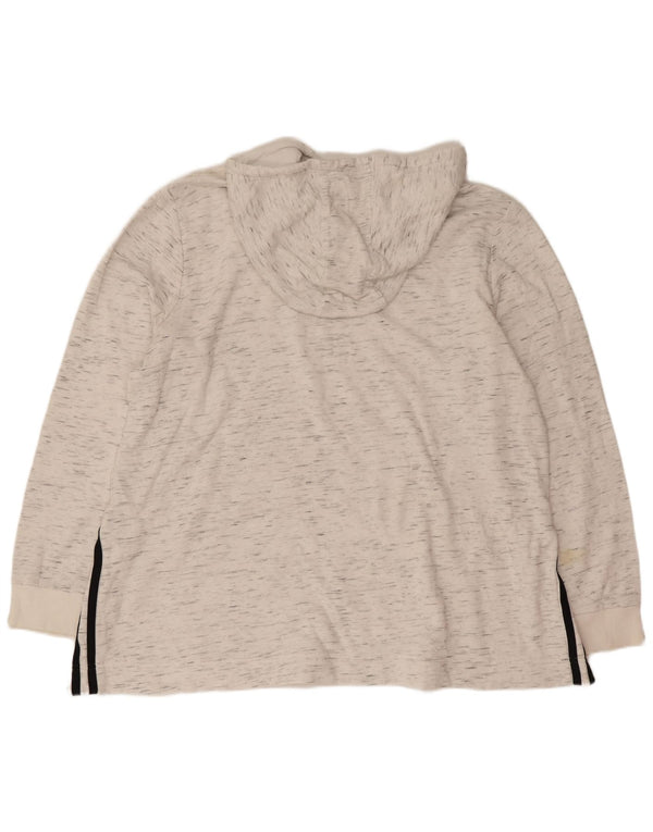 Adidas Sudadera con capucha gráfica para mujer UK 20/22 XL Off White Flecked Sports