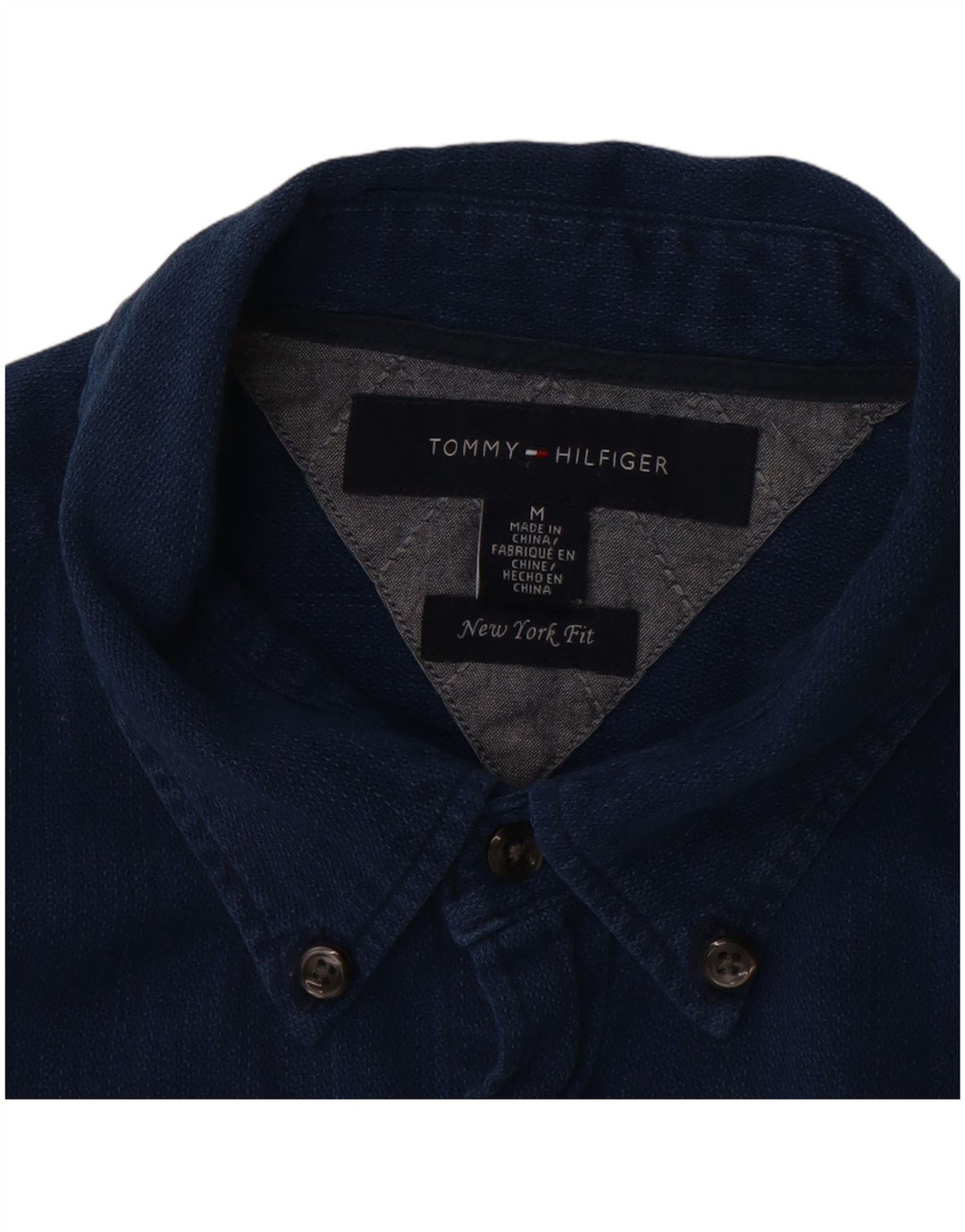 TOMMY HILFIGER Camisa New York Fit Algodón Azul Medio Hombre